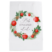 Koud Buiten Kerst Krans Winter Baby shower Medium Cadeauzakje (Achterkant)