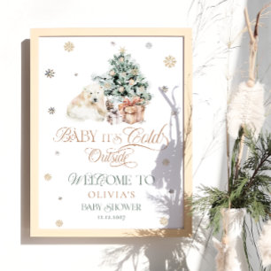 Koud Buiten Schattige Polar Beer Baby shower Welko Poster