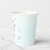 Koud Buiten Strass Glitter Winter Baby shower Papieren Bekers (Links)