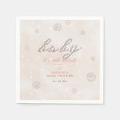 Koud Buiten Strass Glitter Winter Baby shower Servet (Voorkant)