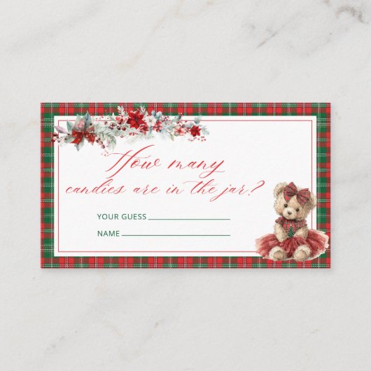 Koud buiten teddybeer hoeveel Snoepjes Informatiekaartje (Voorkant)