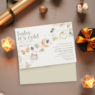 Koud Buiten Winter Baby Shower Neutrale Kleur Kaart