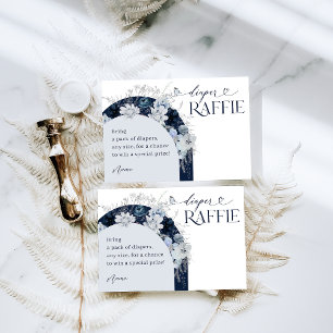 Koud buiten Winter Bloemen Herten Baby shower Luie Informatiekaartje