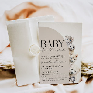 Koud Buiten Winter Dieren Baby shower Kaart