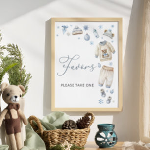 Koud Buiten Winterkleding Baby shower Favors Poster