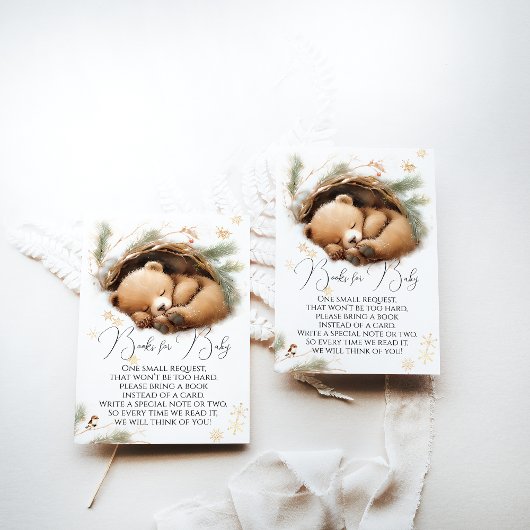 Koud Buiten Woodland Beer Winter Baby Boeken Informatiekaartje