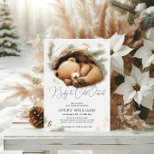 Koud Buiten Woodland Beer Winter Baby shower Kaart