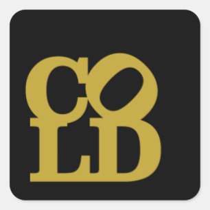 Koud - Gold op zwart Vierkante Sticker