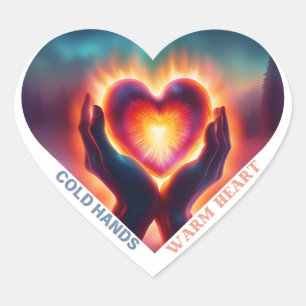 Koud Hands Warm Heart Hart Sticker
