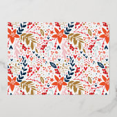 KOUD Kerst Gold Green Botanisch Lijst Folie Feestdagenkaart (Achterkant)