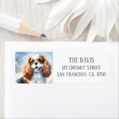 Koud landschap Waterverf Cavalier King Charles Etiket (Insitu)