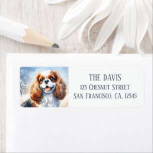 Koud landschap Waterverf Cavalier King Charles Etiket