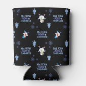 Koud weer Running Christmas Sneeuwman Blikjeskoeler (Achterkant)