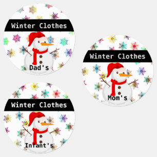 Koud weer / seizoensgebonden opberglabels labels