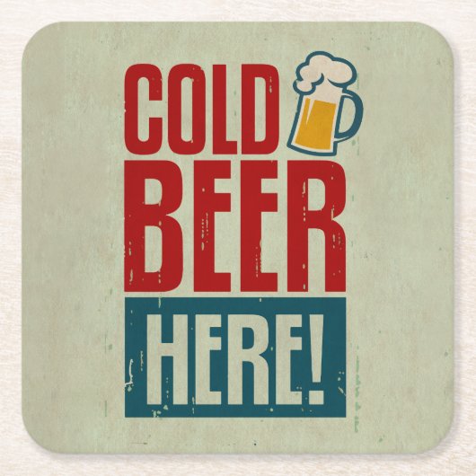 Koudbier Vierkante Kartonnen Onderzetter (Voorkant)