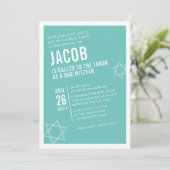 KOUDE BAR MITZVAH eenvoudige, moderne hoek, wit Kaart (Staand voorkant)