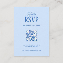 Koude Blauwe Trouw RSVP QR-code Informatiekaartje