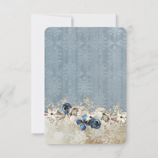 Koude Blauwe Winterdag Sla de datum op Save The Date (Achterkant)