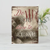 Koude, bloederige, enge Halloween uitnodiging (Staand voorkant)