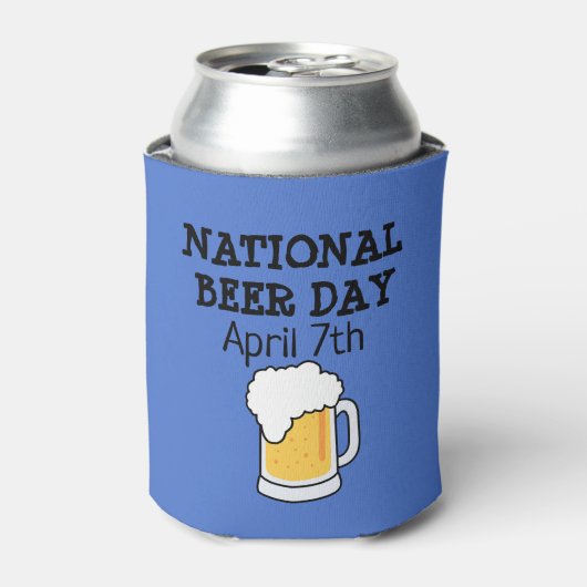 Koude bubbels fleskoeler op nationale bierdag blikjeskoeler (Blikje Voorkant)