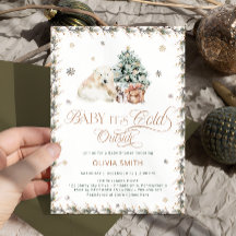Koude buiten Schattigee Polar Beer Baby shower