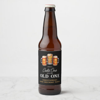 Koude Een Met De Oude Een Bier 50ste Verjaardag Etiket