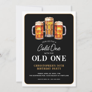 Koude Een Met De Oude Een Bier 50ste Verjaardag Kaart