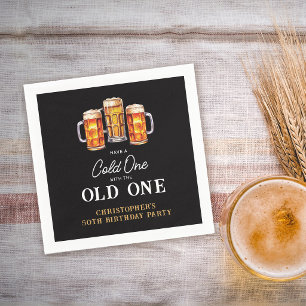 Koude Een Met De Oude Een Bier 50ste Verjaardag Servet
