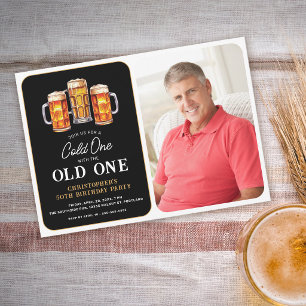 Koude Een Met De Oude Een Foto Bier Verjaardag Kaart