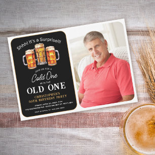 Koude Een Met Oude Een Foto Verrassing Bier Verjaa Kaart