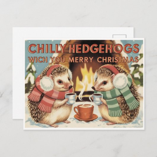 Koude egel Kerstmis Briefkaart (Voorkant / Achterkant)