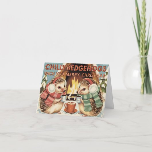 Koude egel Kerstmis Kaart (Voorkant)