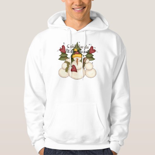 Koude handen Warm hart Sneeuwman Hooded Sweatshirt (Voorkant)