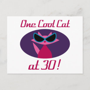 Koude kat 30e verjaardag briefkaart