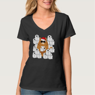 Koude kat in Santa S-Pet met toiletpapier T-shirt