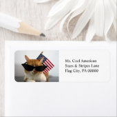 Koude kat met Amerikaanse labels voor het retourad (Insitu)