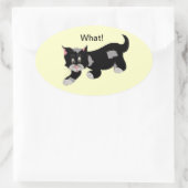 Koude kat met Gezegde Ovale Sticker (Tas)