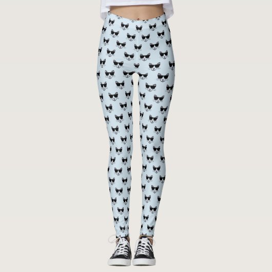 Koude kat met zonnebril leggings (Voorkant)