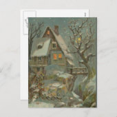 Koude kerstavond feestdagenkaart (Voorkant / Achterkant)