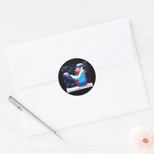 Koude Kerstzanger Ronde Sticker (Envelop)
