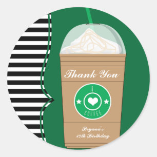 Koude koffie Frap verjaardagsfeest Sticker