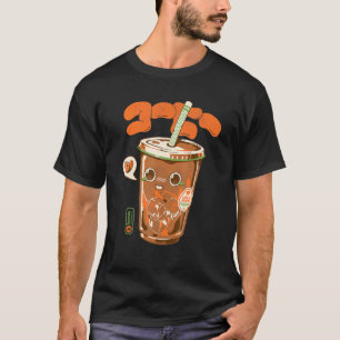 Koude koffie Schattige Japanse esthetiek koffiekop T-shirt