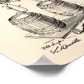 Koude luchtdruk bier 1900 oude kunstpoep poster (Hoek)