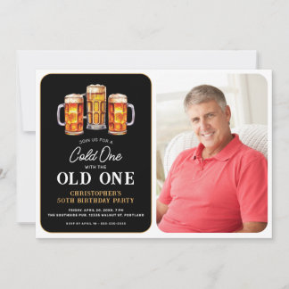 Koude Met De Oude Foto Bier Verjaardag Kaart