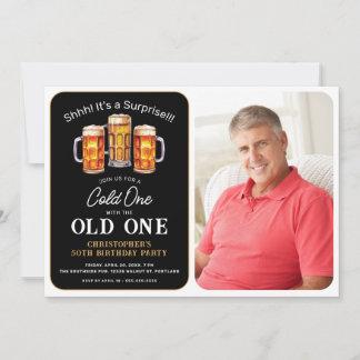 Koude Met Oude Foto Verrassing Bier Verjaardag Kaart