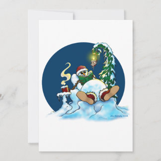Koude sneeuwman feestdagenkaart