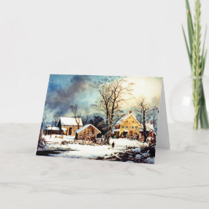 Koude sneeuwochtend feestdagen kaart
