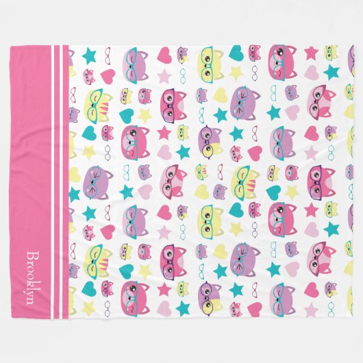 Koude vaat met brillenglazen, roze fleece deken (Voorkant (Horizontaal))