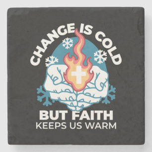 Koude verandering, het vuur van het geloof - Motiv Stenen Onderzetter