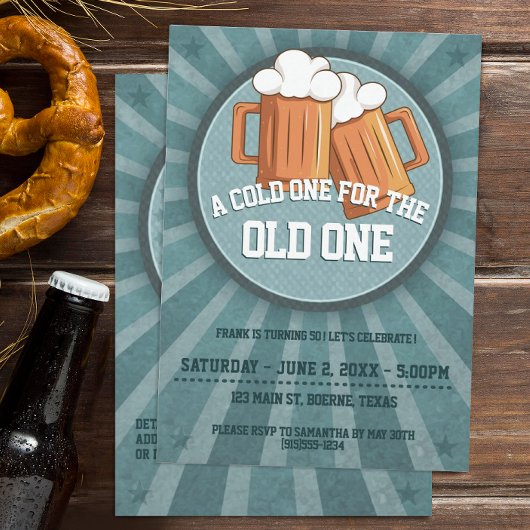 Koude voor de oude een bier verjaardagsfeestje kaart